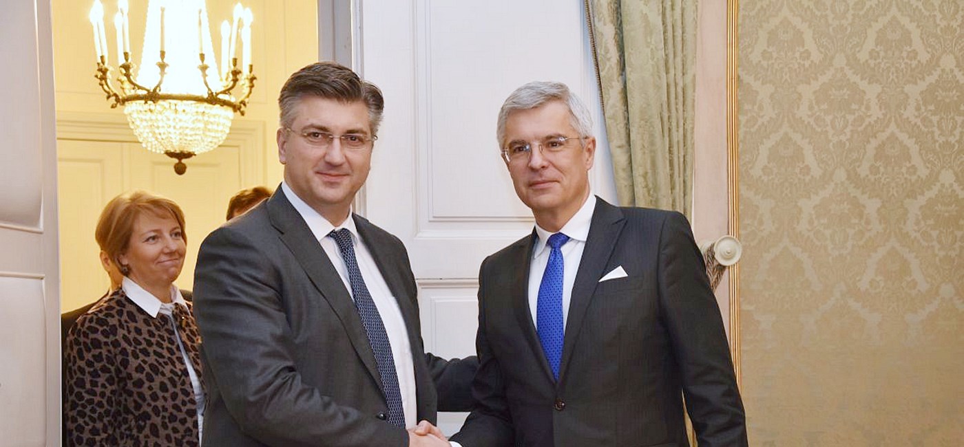  Predsjednik Vlade Plenković s v. d. ministrom vanjskih i europskih poslova Slovačke Korčokom 